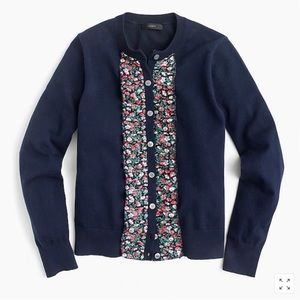 J. Crew Jackie Cardigan with Liberty Floral Ruffle